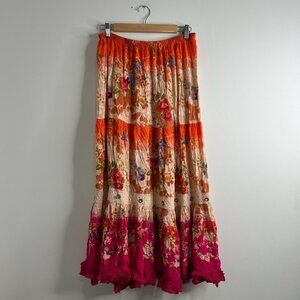 Forbidden Los‎ Angeles Skirt Womens Large Boho Floral Maxi Rayon India